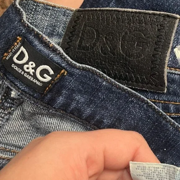 D&G Dolce & Gabbana Womens Denim Capri Jeans With Lace Accent Size 32 waist - Picture 9 of 12